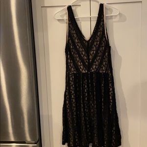black and tan lace dress